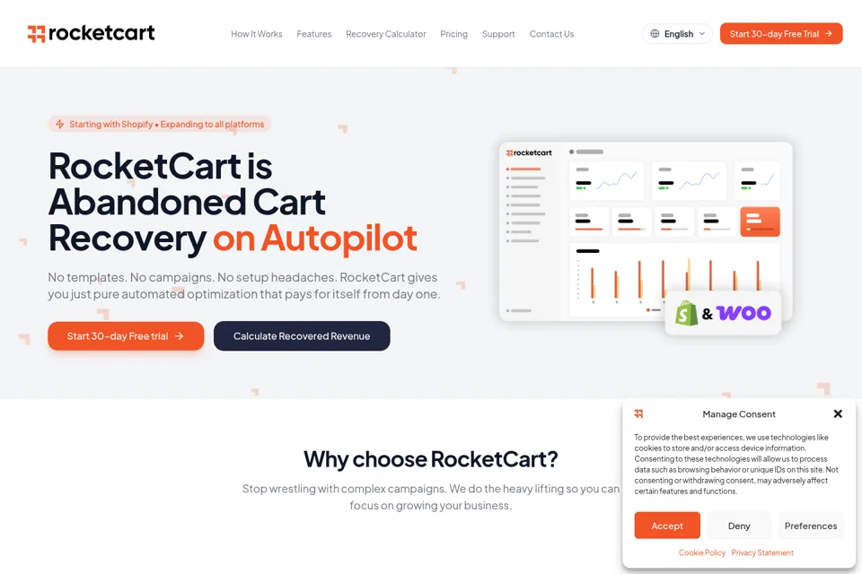 Aperçu de la landing page