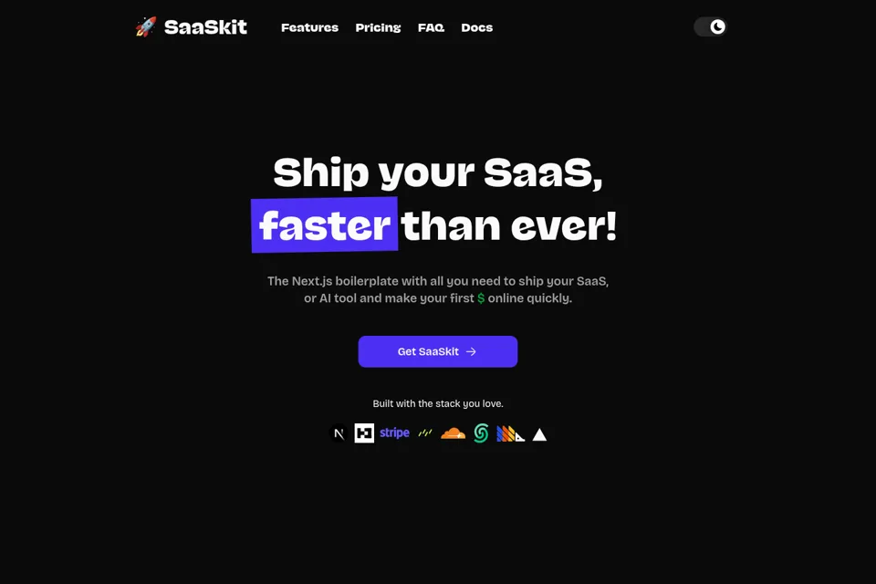 Aperçu de la landing page