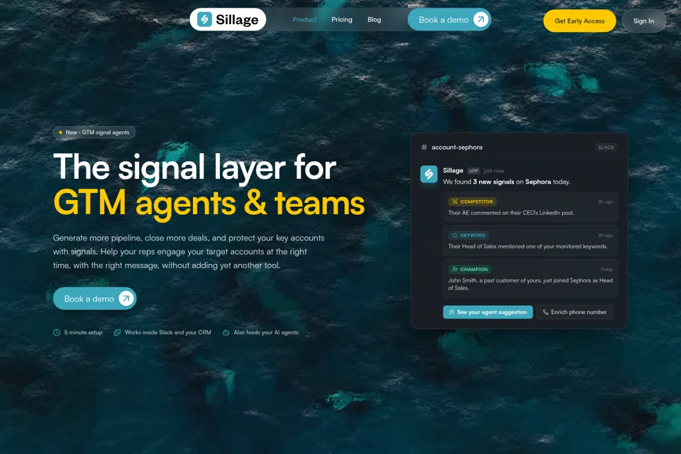 Aperçu de la landing page