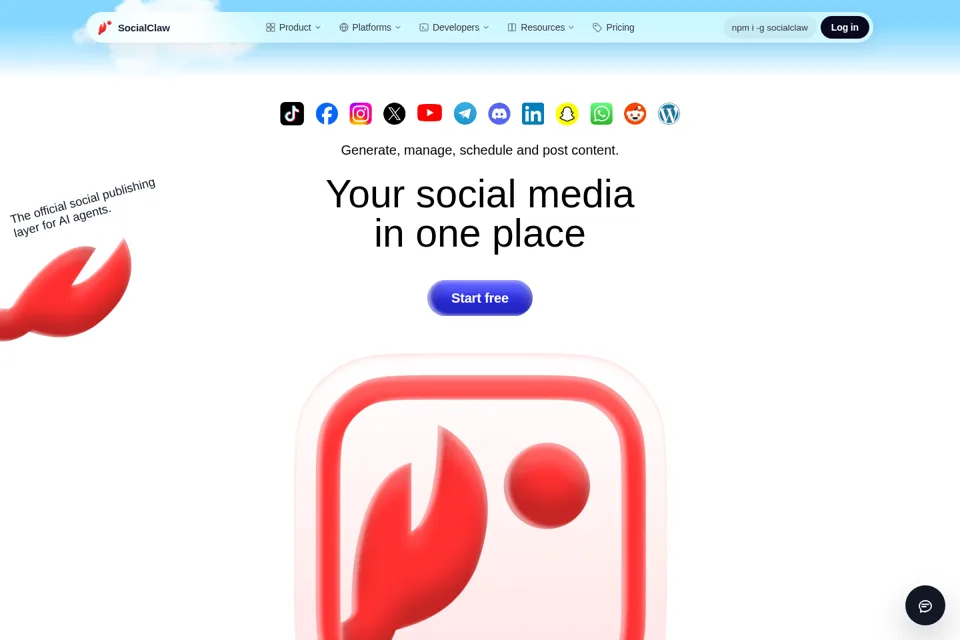 Aperçu de la landing page
