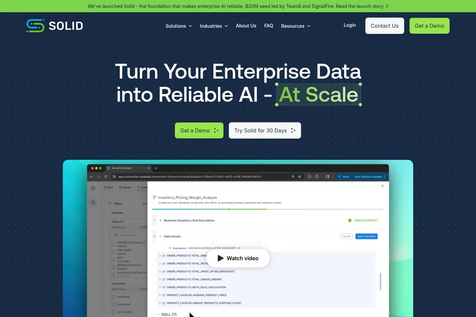 Aperçu de la landing page