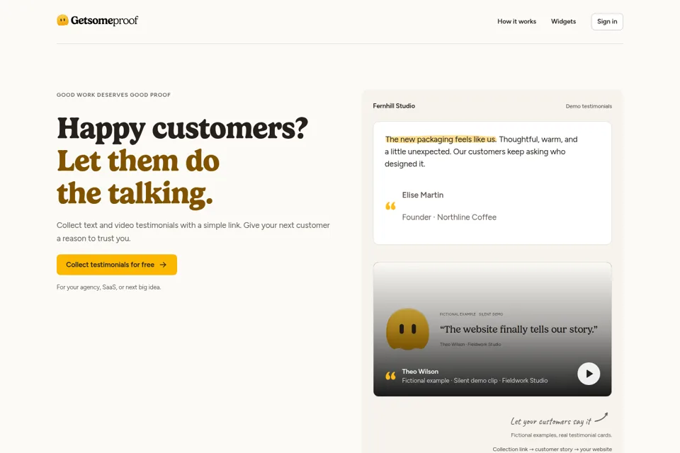 Aperçu de la landing page