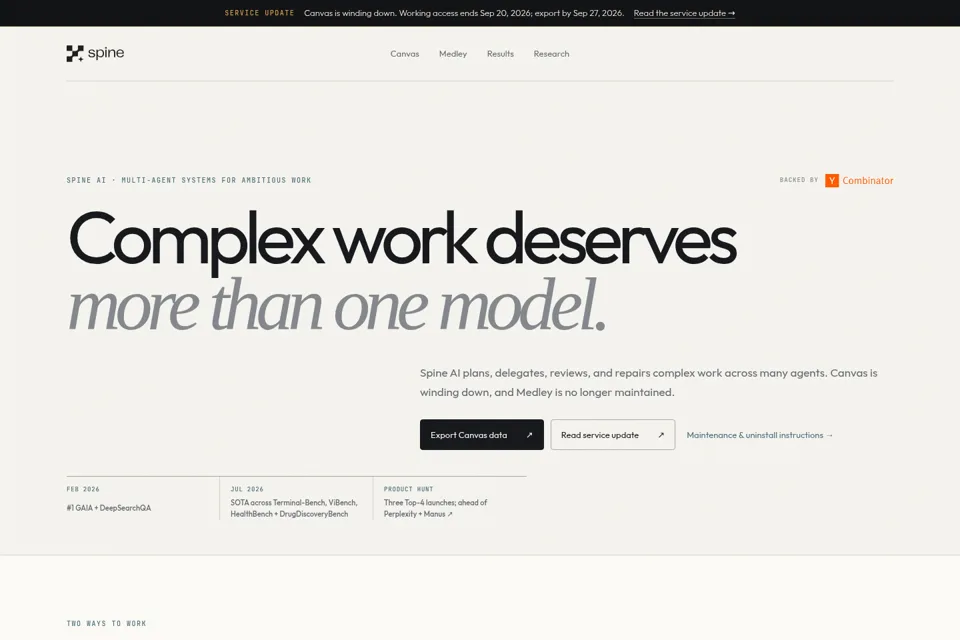 Aperçu de la landing page
