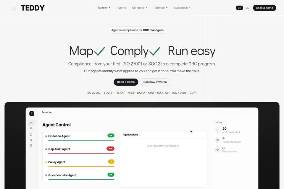 Aperçu de la landing page