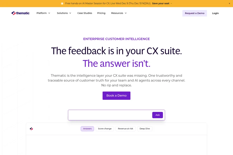 Aperçu de la landing page