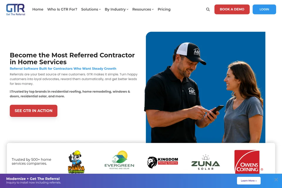 Aperçu de la landing page