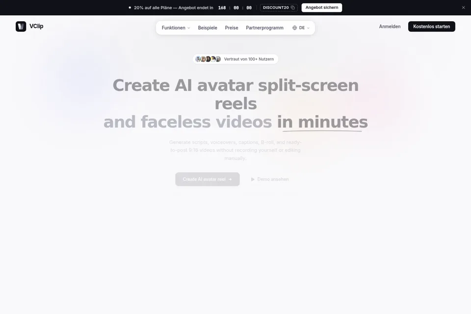 Aperçu de la landing page