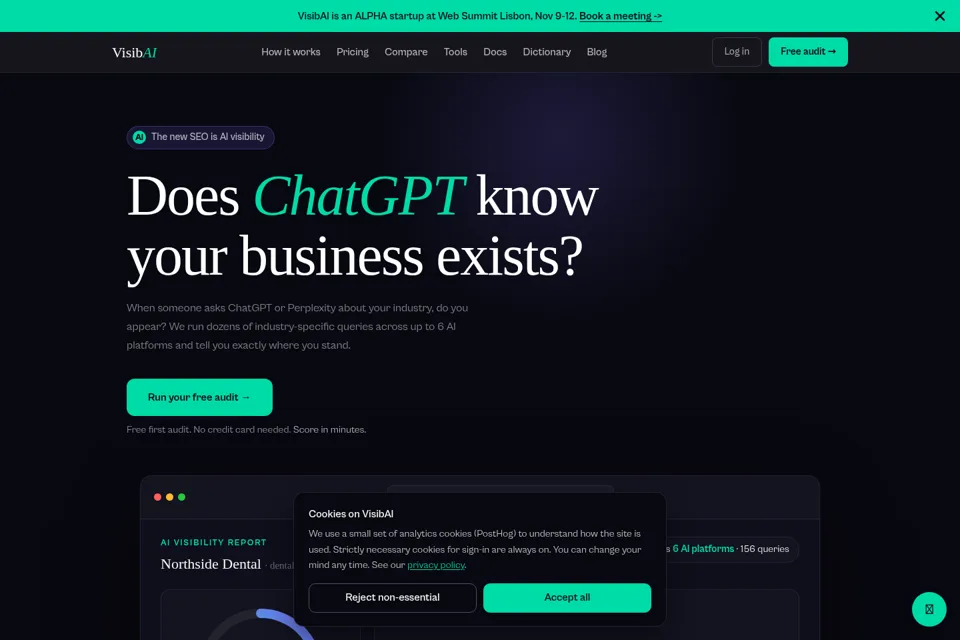 Aperçu de la landing page