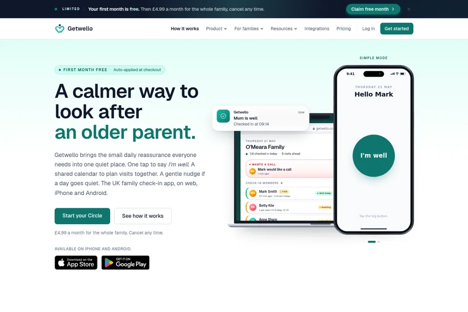 Aperçu de la landing page