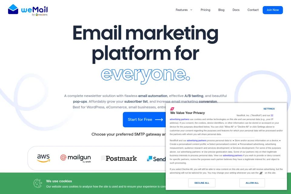 Landing page preview