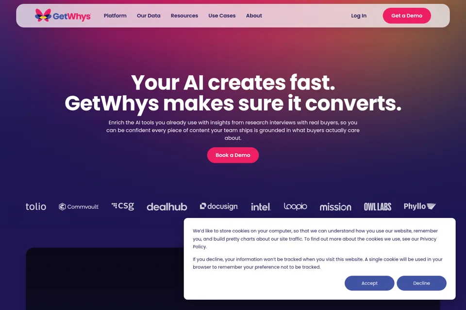 Aperçu de la landing page