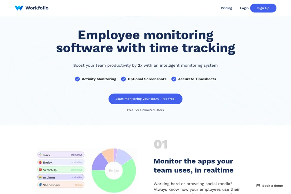 Aperçu de la landing page
