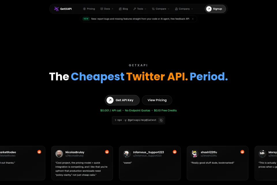 Aperçu de la landing page