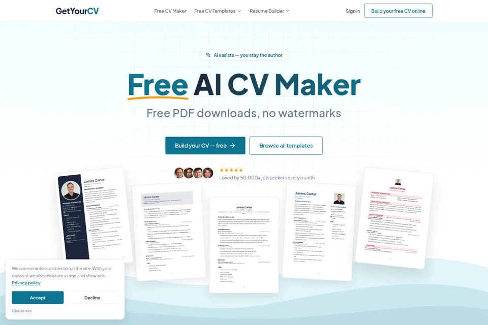 Landing page preview