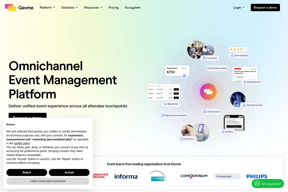 Aperçu de la landing page