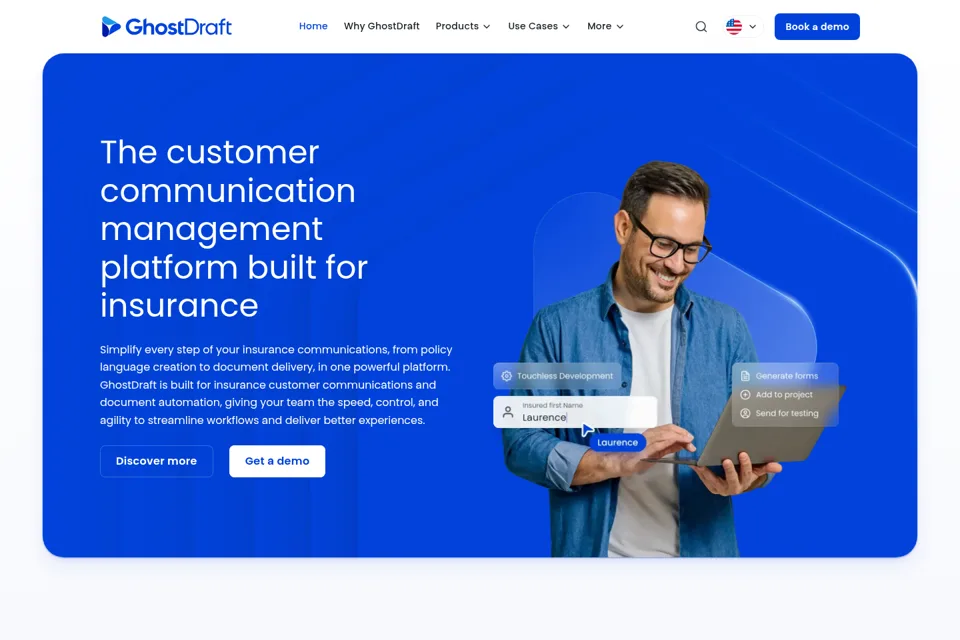 Aperçu de la landing page