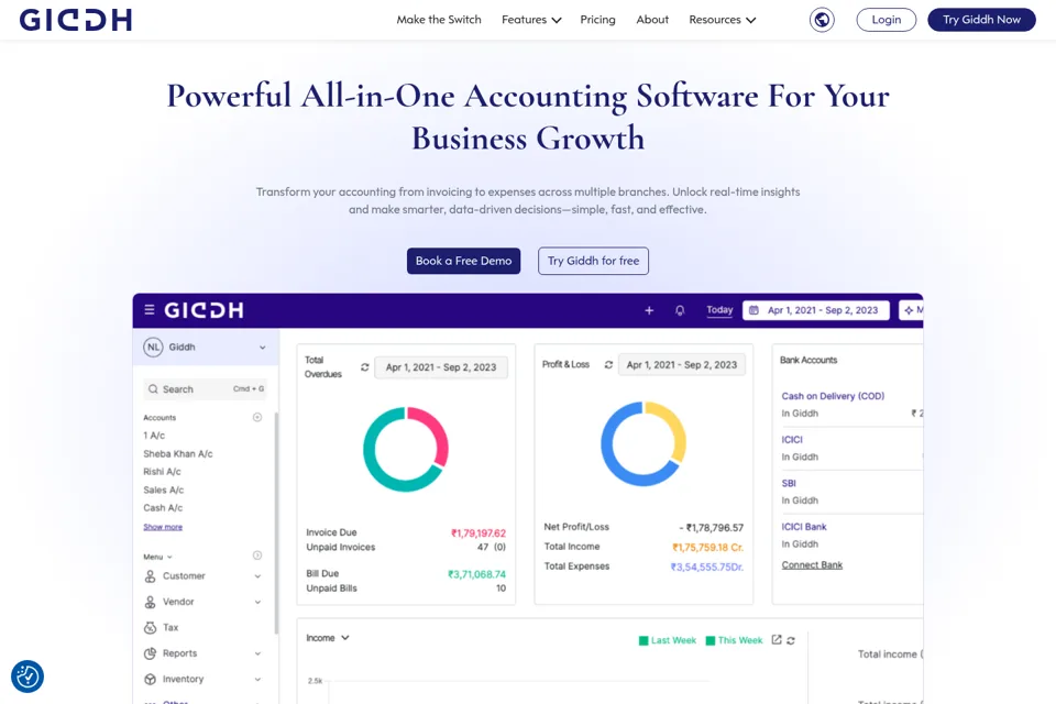 Aperçu de la landing page