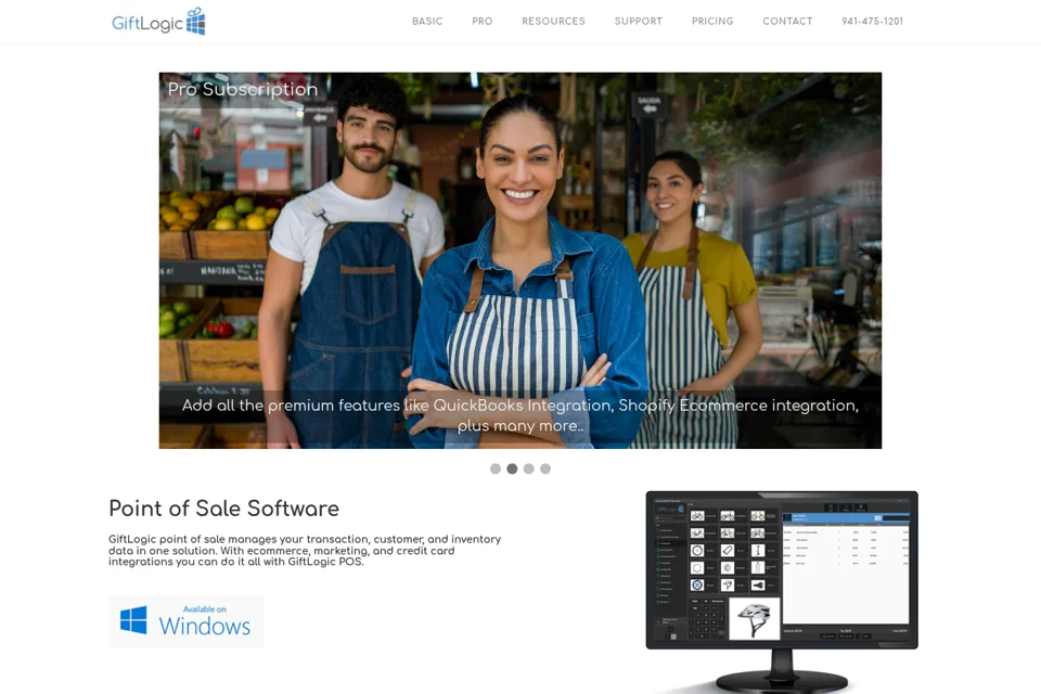Aperçu de la landing page