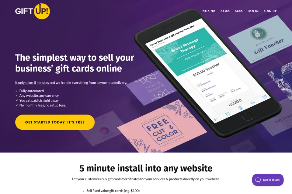 Aperçu de la landing page