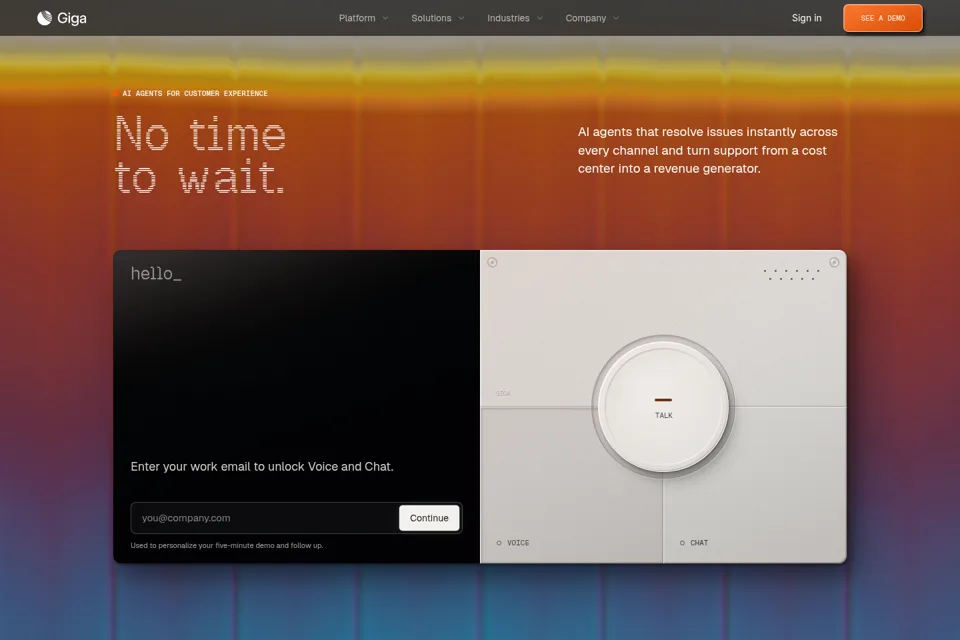 Aperçu de la landing page
