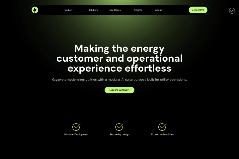 Aperçu de la landing page