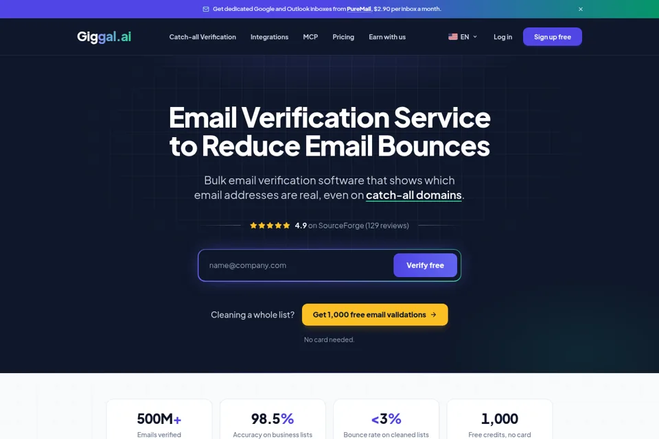 Aperçu de la landing page