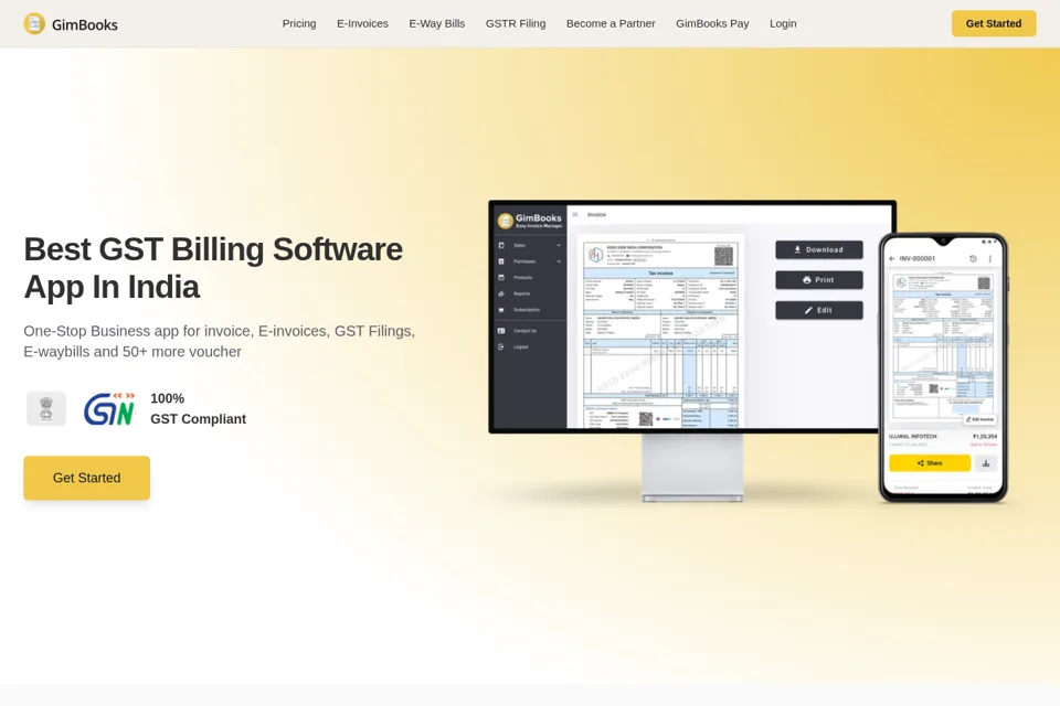 Aperçu de la landing page