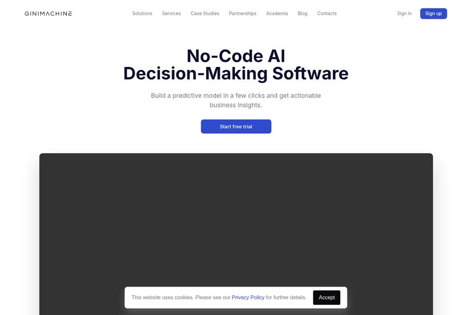 Aperçu de la landing page