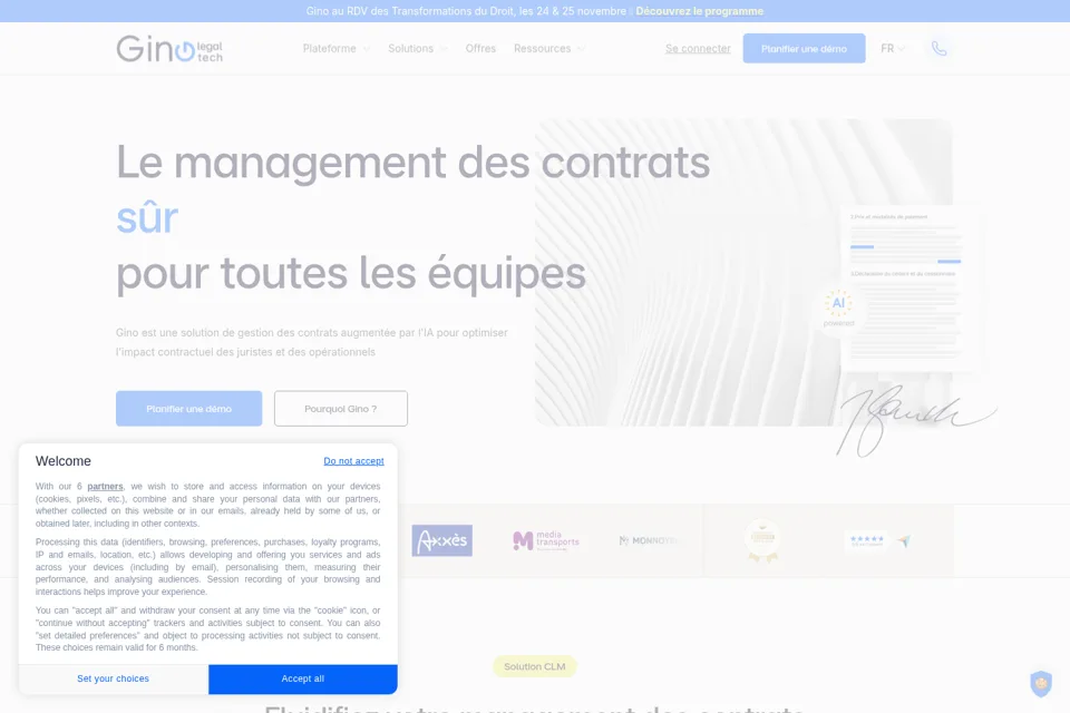 Aperçu de la landing page