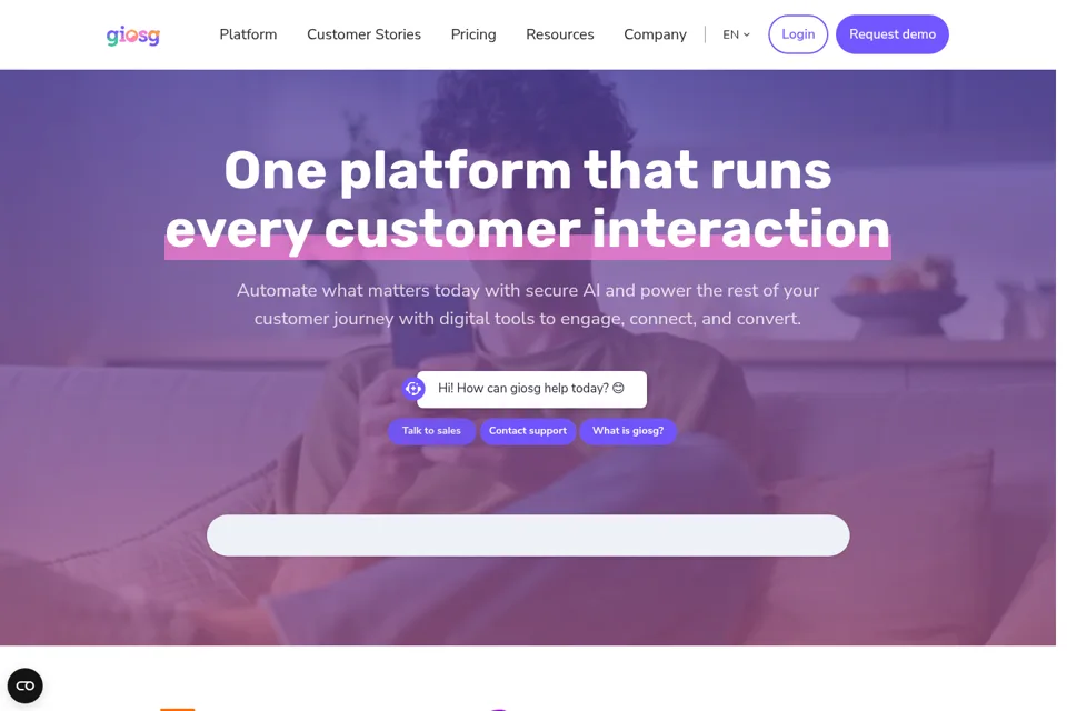 Aperçu de la landing page