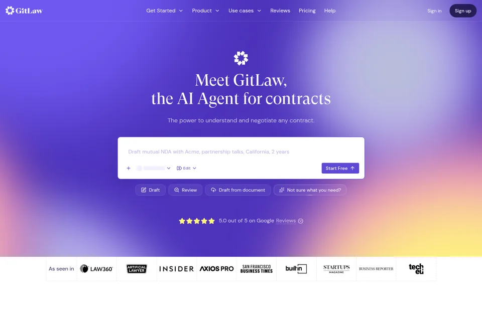 Aperçu de la landing page