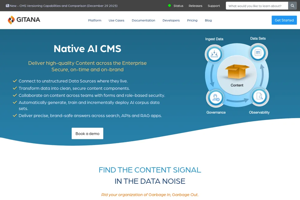 Aperçu de la landing page