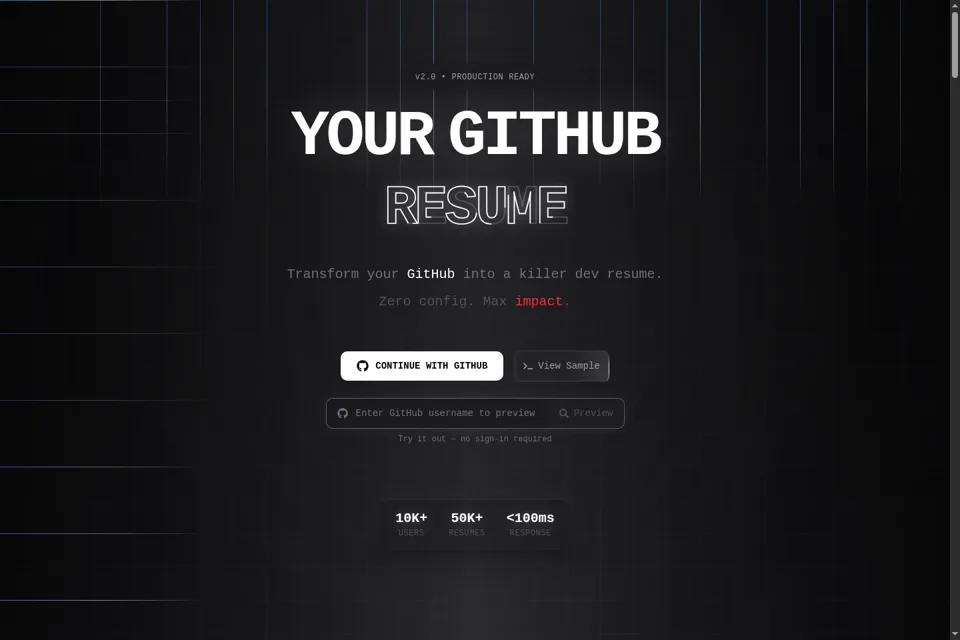 Aperçu de la landing page