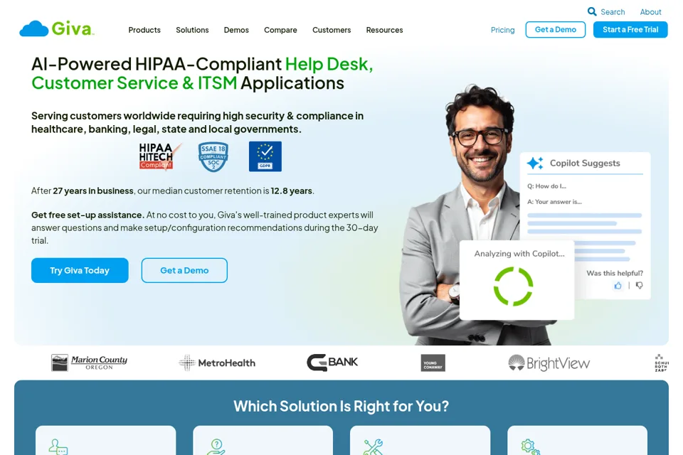 Aperçu de la landing page