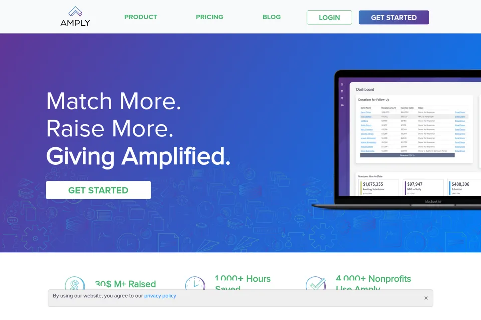 Aperçu de la landing page