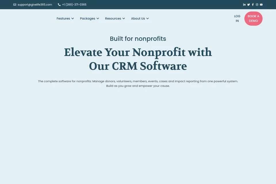 Aperçu de la landing page