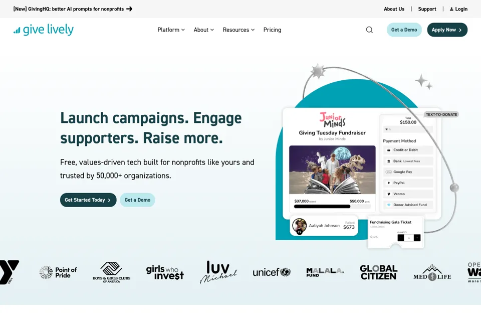 Aperçu de la landing page