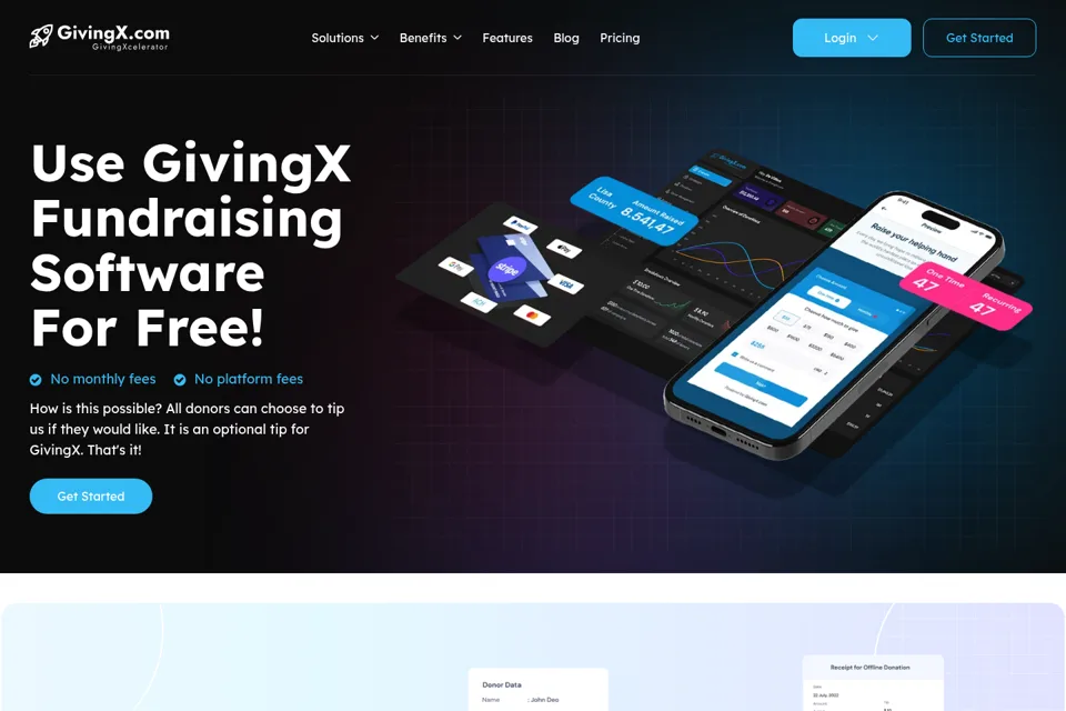 Aperçu de la landing page