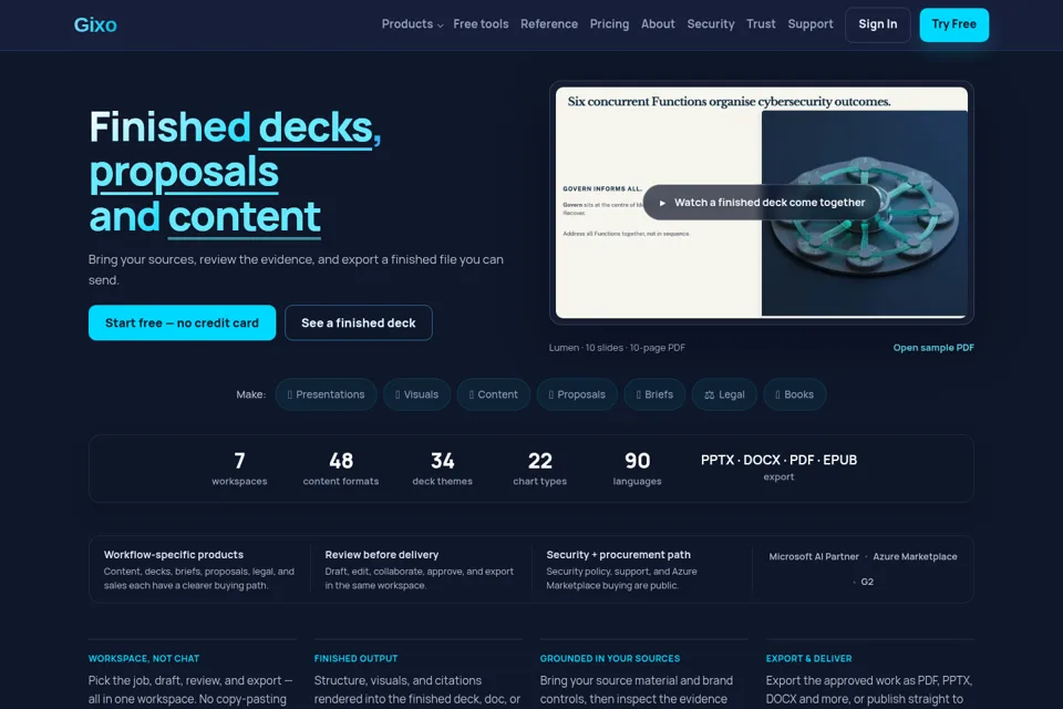 Aperçu de la landing page