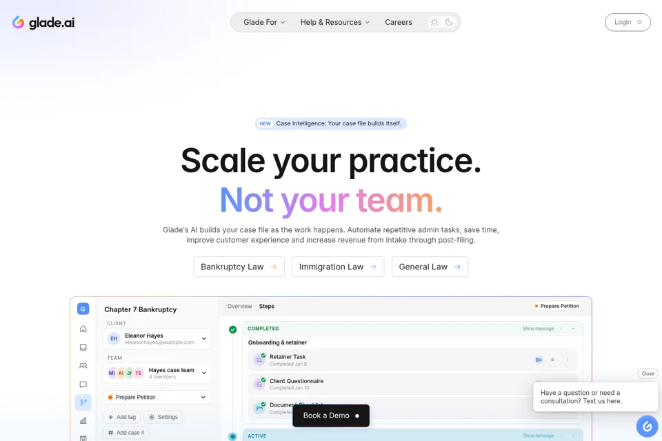 Aperçu de la landing page