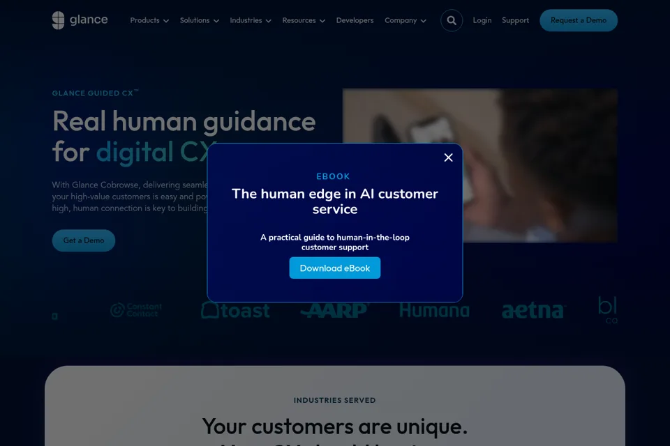 Aperçu de la landing page