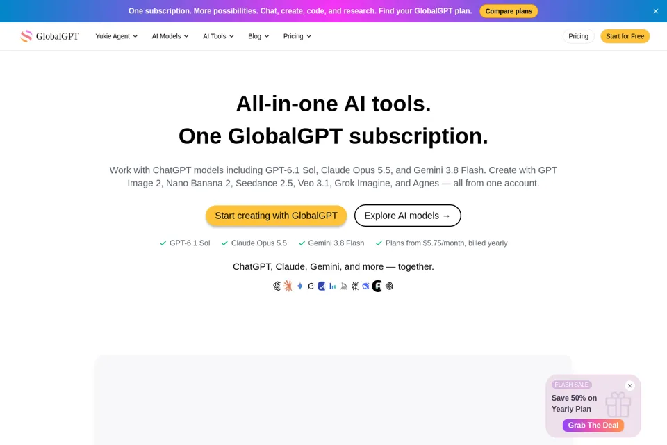 Aperçu de la landing page
