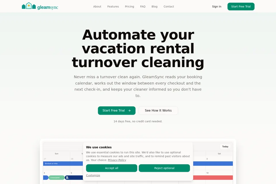 Aperçu de la landing page