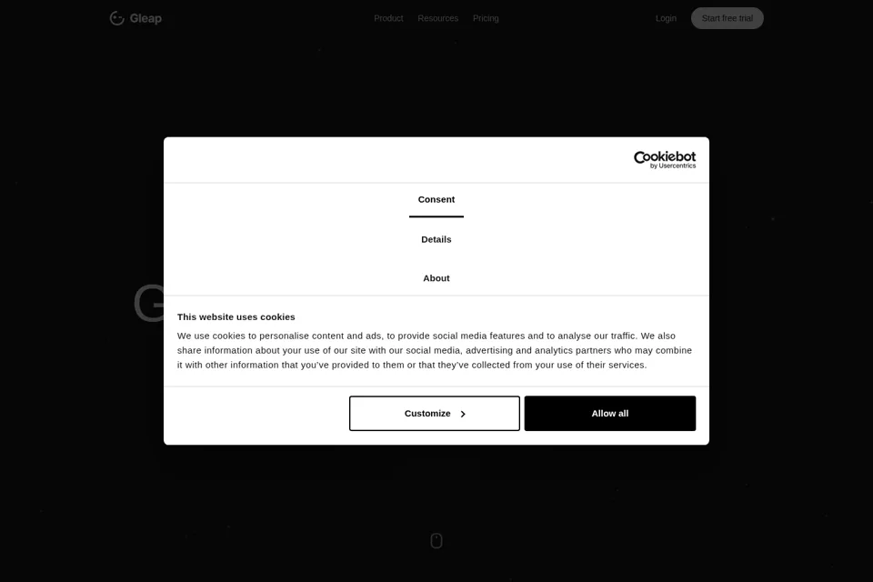 Aperçu de la landing page