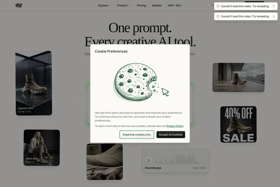 Aperçu de la landing page
