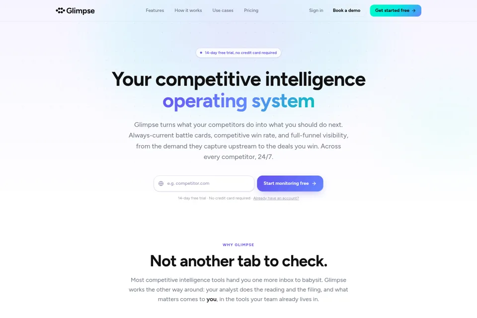Aperçu de la landing page