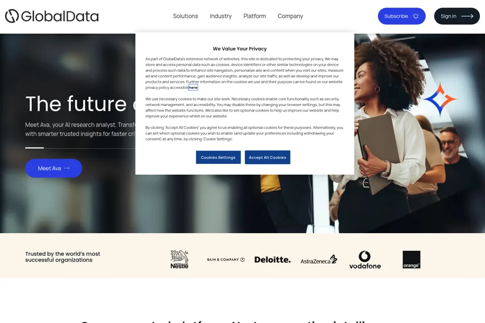 Aperçu de la landing page