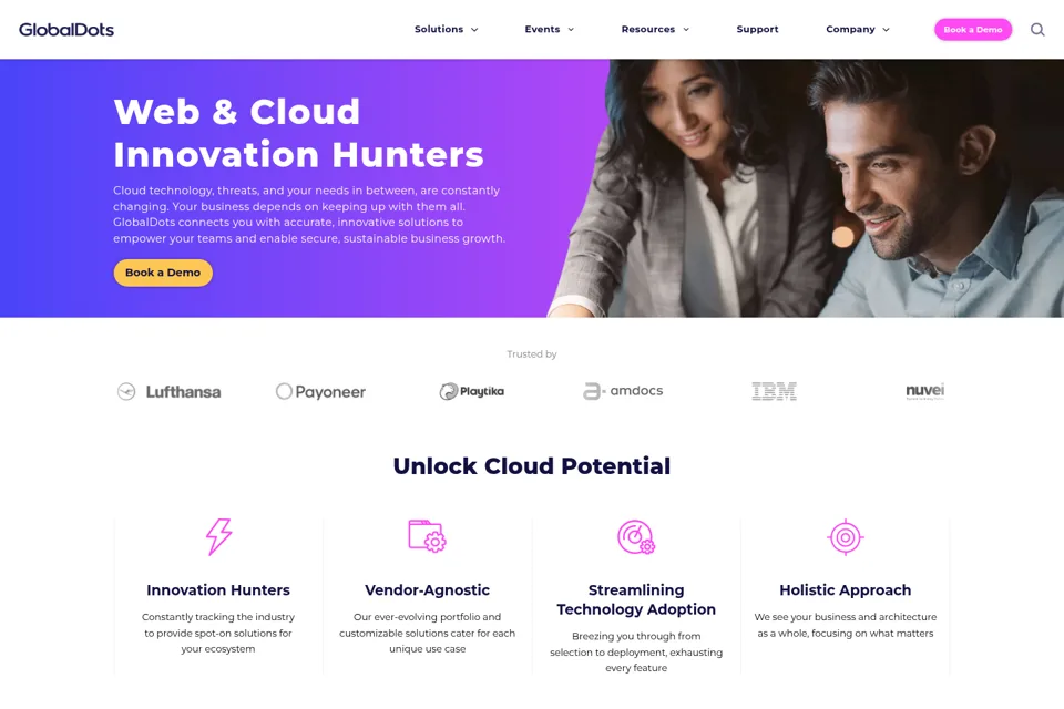 Aperçu de la landing page