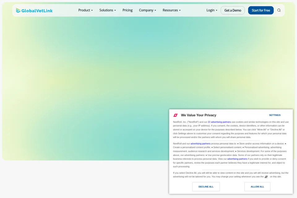 Aperçu de la landing page