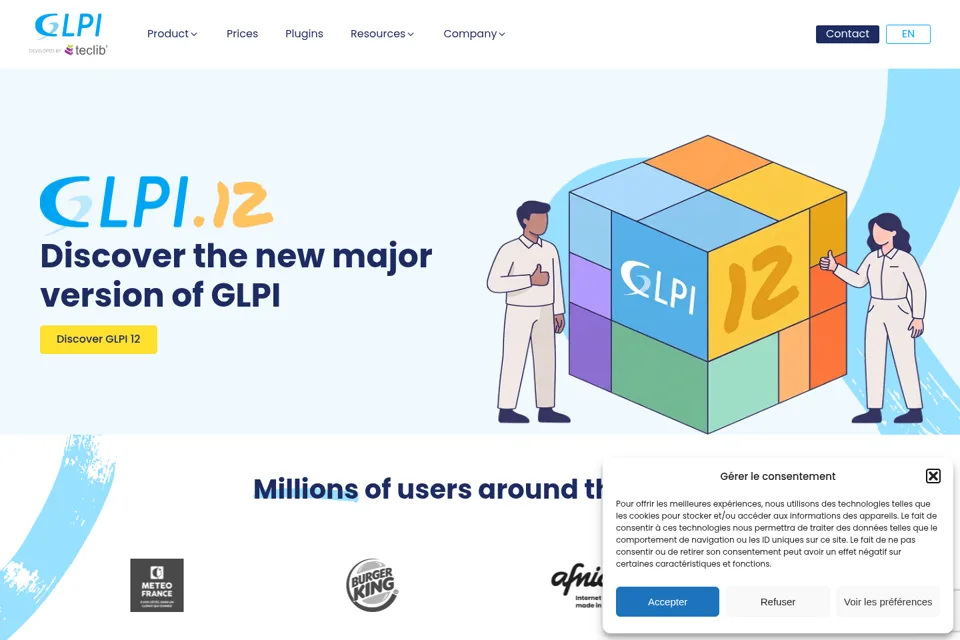 Aperçu de la landing page